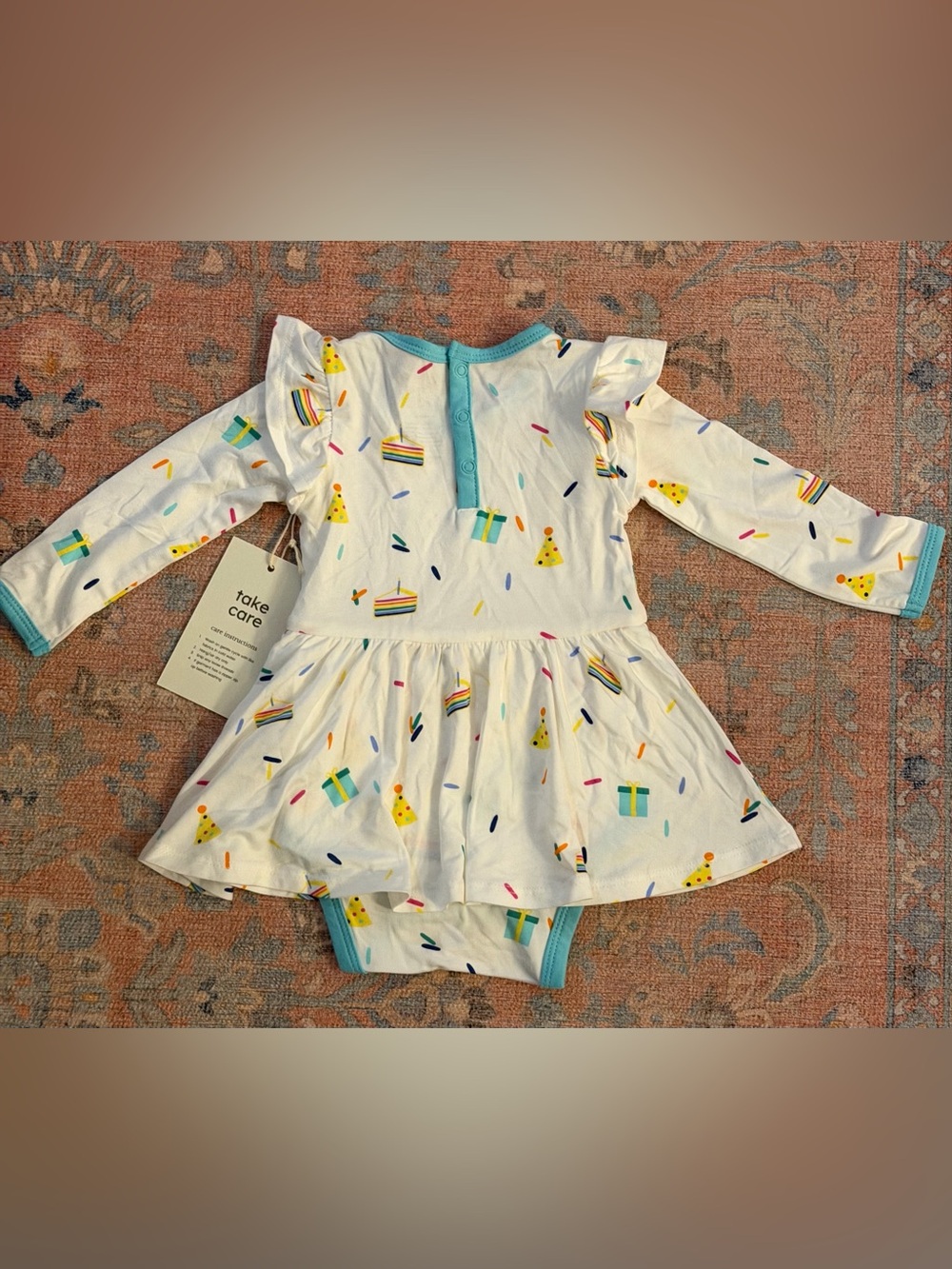 Brand New Kyte Baby 6-12 Month Cloud Party Long Sleeve Twirl Dress - Picture 8 of 11